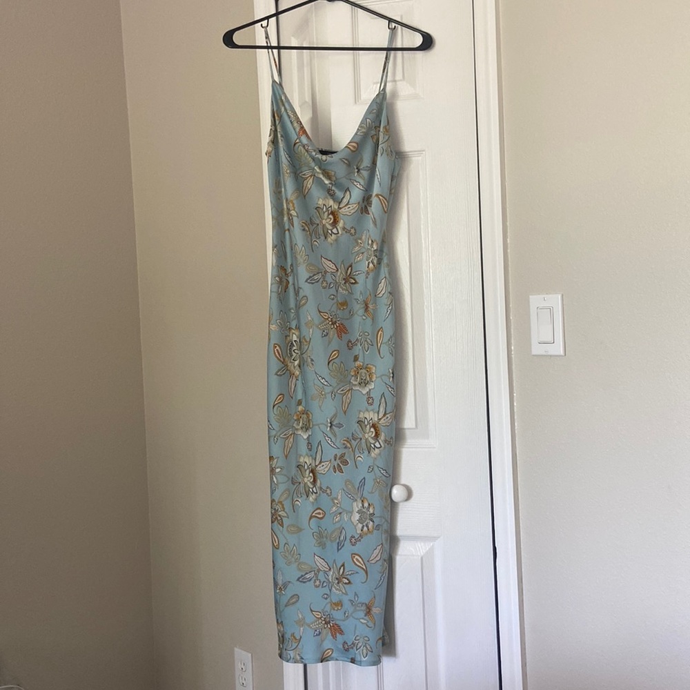 Baby Blue Floral Dress
